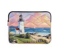 Coastal Lighthouse Scenery Laptop and Tablet Bag, Protective Padded 13 in Laptop Sleeve for Women
