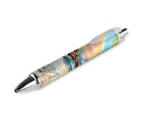 Coastal Lighthouse Seaside Scenery Retractable Ballpoint Pen Black Ink Ball Point Pen Work Pens 1 PCS