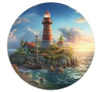 Coastal Lighthouses 1000 Piece Jigsaw Puzzle for Adults Fantasy Style Brainteasing Jigsaws Challenge Games Great Gift 1000pcs (67.5x67.5cm)
