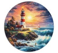 Coastal Lighthouses 1000 Piece Jigsaw Puzzle for Women, Men Fantasy Style Brainteasing Jigsaws Challenge Games Great Gift 1000pcs (67.5x67.5cm)