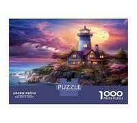 Coastal Lighthouses Cognitive Development Puzzle 1000 Pieces Fairy Tale Lighthouse perfect for Home Learning And Fun Activities, A Great Gift Idea for Young Minds 38x26cm/1000pcs