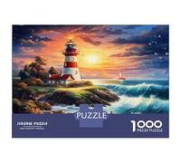 Coastal Lighthouses Cognitive Development Puzzle 1000 Pieces Sunrise Lighthouse perfect for Home Learning And Fun Activities, A Great Gift Idea for Young Minds 70x50cm/1000pcs
