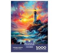 Coastal Lighthouses Jigsaw Puzzle Adult And Children Beautifully Illustrated Fun Activity for Home Birthday Jumbo Age 12+ for Adults 38x26cm/1000pcs