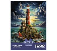 Coastal Lighthouses Jigsaw Puzzles Puzzle for Adults Kids. 1000 Pieces Great Gifts Challenge Toy Educational Games Home Decoration for Adults& Kids Age 14 Years Up 38x26cm/1000pcs