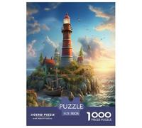 Coastal Lighthouses Jigsaw Puzzles Puzzle for Adults Kids. 1000 Pieces Great Gifts Challenge Toy Educational Games Home Decoration for Educational Games Gifts 38x26cm/1000pcs