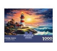Coastal Lighthouses Jigsaw Puzzles Puzzle for Adults Kids. 1000 Pieces Great Gifts Challenge Toy Educational Games Home Decoration for Educational Games Gifts 38x26cm/1000pcs