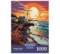 Coastal Lighthouses Jigsaw Puzzles Puzzle for Adults Kids. 1000 Pieces Great Gifts Challenge Toy Educational Games Home Decoration for Educational Games Gifts 70x50cm/1000pcs