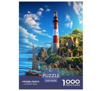 Coastal Lighthouses Jigsaw Puzzles Puzzles for Adults Kids. 1000 Piece Great Gifts Challenge Toy Educational Game Home Decoration for Educational Games Gifts 70x50cm/1000pcs