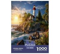 Coastal Lighthouses Jigsaw Puzzles Puzzles for Adults Kids. 1000 Piece Great Gifts Challenge Toy Educational Games Home Decoration for Educational Games Gifts 38x26cm/1000pcs