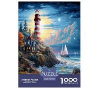 Coastal Lighthouses Jigsaw Puzzles Puzzles for Adults Kids. 1000 Pieces Great Gifts Challenge Toy Educational Game Home Decoration for Adults& Kids Age 14 Years Up 70x50cm/1000pcs