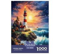 Coastal Lighthouses Jigsaw Puzzles Puzzles for Adults Kids. 1000 Pieces Great Gifts Challenge Toy Educational Game Home Decoration for Adults& Kids Age 14 Years Up 38x26cm/1000pcs