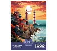 Coastal Lighthouses Jigsaw Puzzles Puzzles for Adults Kids. 1000 Pieces Great Gifts Challenge Toy Educational Game Home Decoration for Adults& Kids Age 14 Years Up 70x50cm/1000pcs