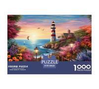 Coastal Lighthouses1000Pieces JigsawPuzzlebuilding KidsforAdult Colourful Brainteasing Age12+byth ThemeFlowersandBirds Uncover The Puzzle 38x26cm/1000pcs