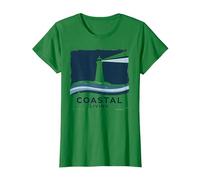 Coastal Living Lighthouse Art Print Nautical Decor T-Shirt, Women, Kelly Green, Medium
