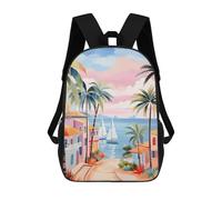 Coastal Matisse Art Backpack, 3D Printed School Bag, School Lunch Bag, Travel Backpack, Friends Backpack, School Backpack for Girls And Boys 17inch