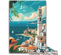 Coastal Mediterranean Jigsaws 1000 Pieces for Teenagers,for Educational Game Challenge Toy for Is Ideal As A Gift for The Whole Family (50x75cm)