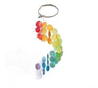 Coastal Natural Shell Dreamcatcher Wind Chime for Beach House Cabin Retreat with Oceanic Vibe and Light Catching Details (Multicolored)
