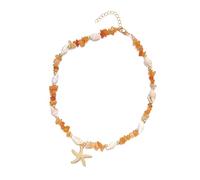Coastal Necklace Adjustable Lightweight Jewelry with Starfish & Shell Charm for Beachwear Vacations Summer
