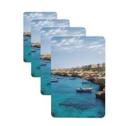 Coastal of Malta Car Air Fresheners Cards Set of 4 Pieces Personalized Car Fresheners Gifts for Men Women Auto Aromatherapy Tablets Hanging Scented Cards for Wardrobe Bathroom