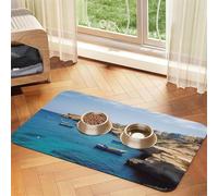 Coastal of Malta Dog Food Mat, Absorbent Pet Feeding Mat for Food and Water Bowls Non-Slip Placement Pad for Floors Waterproof Quick Dry Water Dispenser Mat for Dogs Puppy Cats 16x24 Inch