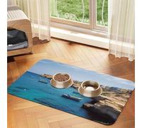 Coastal of Malta Dog Food Mat, Absorbent Pet Feeding Mat for Food and Water Bowls Non-Slip Placement Pad for Floors Waterproof Quick Dry Water Dispenser Mat for Dogs Puppy Cats 16x24 Inch