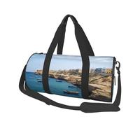 Coastal of Malta Duffle Bag for Women Men Personal Item Travel Bags Canvas Weekender Overnight Bag Lightweight Sports Tote Gym Bags Carry On Luggage Bag, Black, One Size