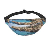 Coastal of Malta Fanny Pack for Men Women Crossbody Waist Bag Everywhere Belt Bag Wallet Hip Bum Bag with Adjustable Strap Casual Chest Bag for Outdoor Hiking Cycling, Black, One Size