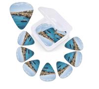 Coastal of Malta Guitar Picks 12 Pack Plectrums with Organizer Box, 3 Different Thickness Includes Thin Medium Heavy Picks
