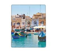 Coastal of Malta Mouse Pad, Personalized Custom Mouse Mat with Non-Slip Rubber Base, Gaming Mousepad for Office Desktop Decoration Accessories 18 x 22 CM