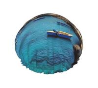 Coastal of Malta Shower Cap Reusable Waterproof Shower Bonnet for Women Men Elastic Band Bath Hair Hat Double Layered Washable Bath Cap for All Hairstyles, Travel-Friendly