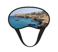 Coastal of Malta Sleep Mask for Women Girls Men Soft Comfortable Eye Mask with Adjustable Strap Blackout Eye Sleep Shade Cover for Travel Yoga Nap Shift Work