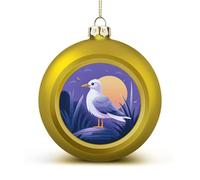 Coastal Painter Christmas Tree Ornaments 1.6 Inch Shatterproof Pc Plastic Balls with Lanyard Baubles Hanging Christmas Ball Ornaments for Xmas Tree Holiday Party Wedding Home Decorations-Golden