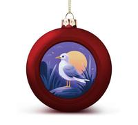 Coastal Painter Christmas Tree Ornaments 1.6 Inch Shatterproof Pc Plastic Balls with Lanyard Baubles Hanging Christmas Ball Ornaments for Xmas Tree Holiday Party Wedding Home Decorations-red