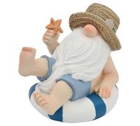 Coastal Paradise Gnome Ornament - Bring Your Garden To Life With This Cute Resin Coastal Paradise Gnome Ornament - Match With The Rest Of Our Coastal Paradise Range (Blue)