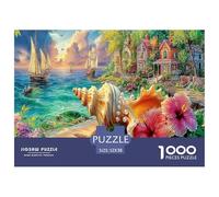 Coastal Paradise Puzzle for Adults & Age 14 Up: Seashells by Ocean View Fun Present & Activity for Home Gift 52x38cm/1000pcs