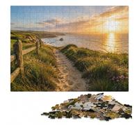 Coastal Path at Sunset Detailed Jigsaw Puzzle for Adults, 500 Pieces | Shared puzzle time - easier piece organisation on weekends.