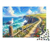 Coastal Pathway 1000 Piece Jigsaw Puzzle for Adults | 38x26cm Cardboard pieces, relaxing activity, scenic coastal image, gift for puzzle fans