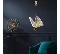 Coastal Pendant Lighting Small Imitate Crystal Butterfly Pendant Light Stained Glass Hanging Lamp Gold Ceiling Pendant Light Turkish Staircase Chandelier for Kitchen Kid Bedroom Living
