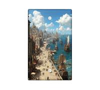 Coastal Port Light Switch Cover Plates/Outlet Covers, Serene Blue Seascape for Home Decor, Thermoplastic Wall Plates, Standard Size Blank Cover Plate
