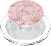 Coastal Preppy Seashells In Summer Pink Shells Sea Starfish PopSockets PopGrip for MagSafe