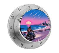 Coastal Road Cycling Kitchen Timers for Cooking Visual Timer Stainless Steel Magnetic Timer with Alarm Cooking Timers for Baking, Exercise, Sports, Study & Outdoor Use