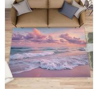 Coastal Rugs for Kitchen Floor, Beach Runner Rug 70x120cm, Tropical Beach Hallway Runner Rugs Washable & Non Slip Small Carpet for Home Decor