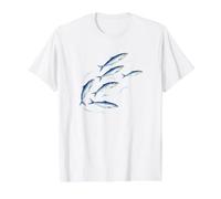 Coastal Sardine Flow Seafood Lover Value Graphic T-Shirt, Men, White, S