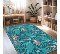 Coastal Sea Turtle Ocean Theme Area Rug 4' X 6'