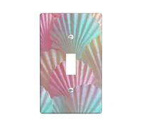 Coastal Shell Light Switch Cover Plates/Outlet Covers, Pastel Shells for Nautical Decor, Thermoplastic Wall Plates, Standard Size Single Toggle