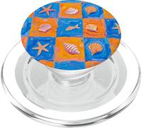 Coastal Shells Sea In Summer Preppy Seashells Starfish Retro PopSockets PopGrip for MagSafe