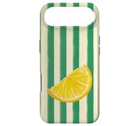 Coastal Summer Yellow Green Stripes Lemon Beachy Case for iPhone Air