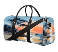 Coastal Sunrise Foldable Travel Duffle Bag Waterproof Sports Gym Bag with Shoulder Straps