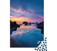 Coastal Sunset Rocks 1000 Piece Sturdy Paper Rock Formations Puzzle for Family Groups Brain Training Mindfulness Activity 70x50cm/1000pcs