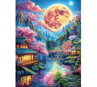 Coastal Sunset Under A Full Moon 1000 Piece Jigsaw Puzzle for Adults Science Fiction Magical Dream Jigsaw Afternoon Tea Companion Brainteaser Perfect Holiday Present Stylish Home Decor 1000 PCS